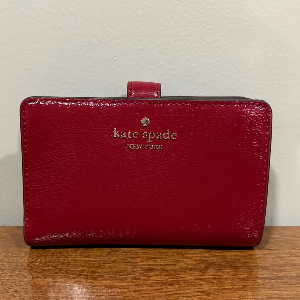 Kate Spade Medium Red Leather Bifold Wallet
